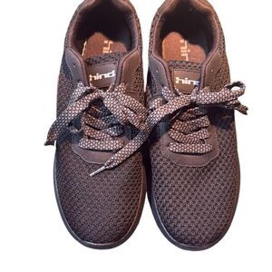 HIND Men's Black Lace Up Round Toe HM-Blast Knit Lace-Up Sneakers Size 8.5